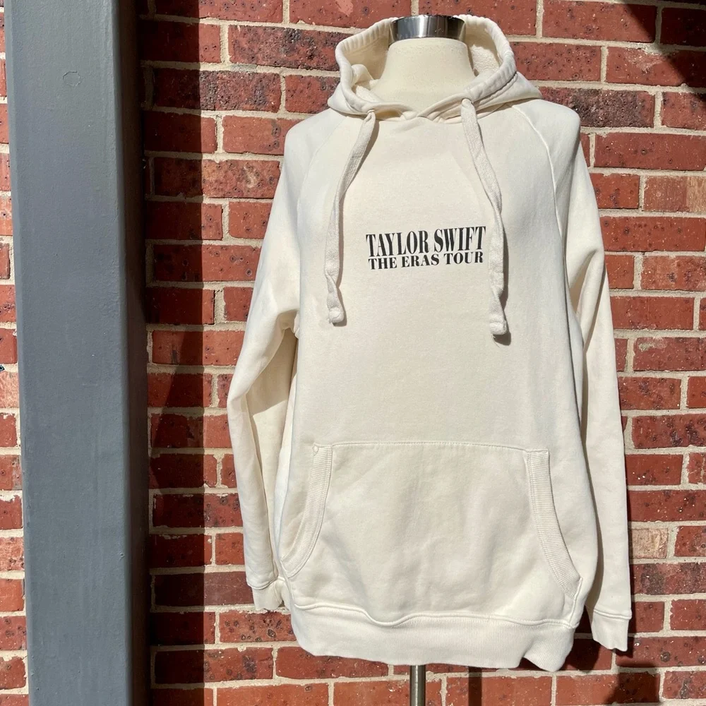 Taylor Swift The Eras Tour Cream Sweatshirt Hoodie Medium Cotton Blend - Picture 8 of 11